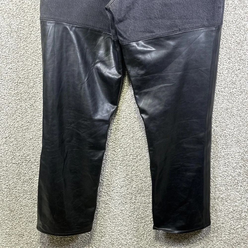 Abercrombie & Fitch 90s Straight Jeans Womens 30 Charcoal Faux Leather High Rise